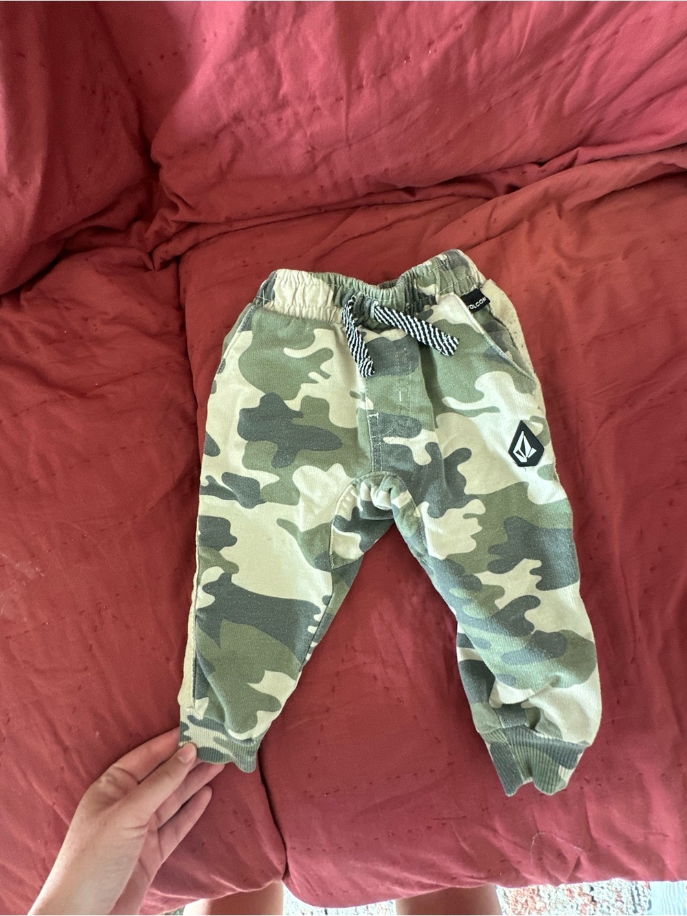 Volcom Kids Olive Green Camo Joggers
